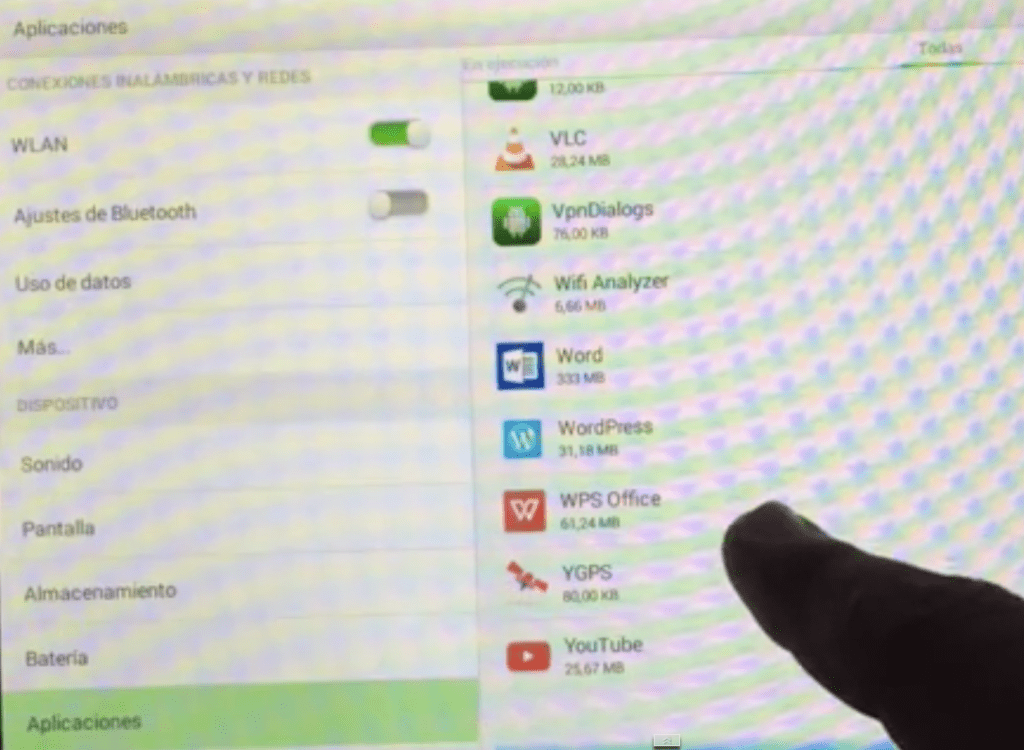 ajustes aplicaciones